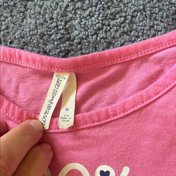 Pink Long Sleeve Tee with Cat Graphic with heart leopard leggings - Picture 3 of 4